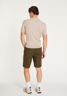  	Polo en coton et laine - Lou 7104 dune/marine - 13 Beige moyen