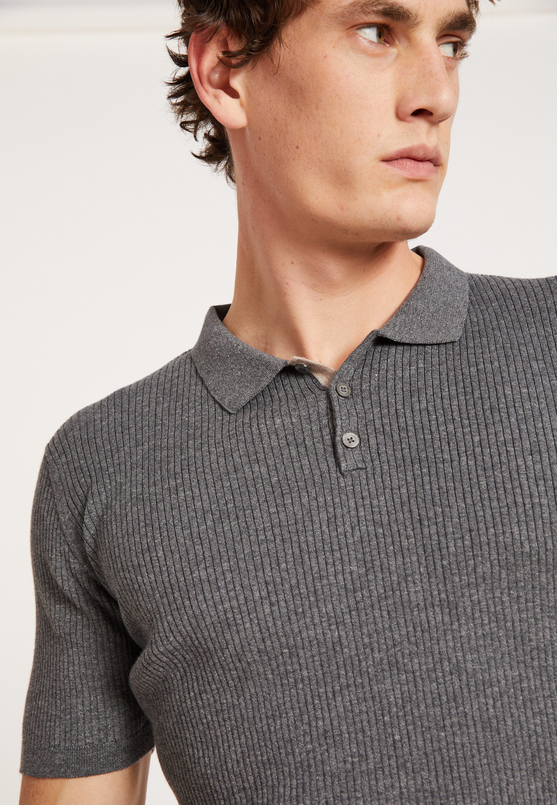 Cotton and wool polo shirt - LOU