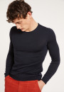 Pull col rond en laine mérinos - Bardem 6840 - 05 Bleu marine