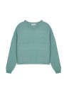 Pull ample bicolore en mohair - Gaby 7832 - 94 Vert amande