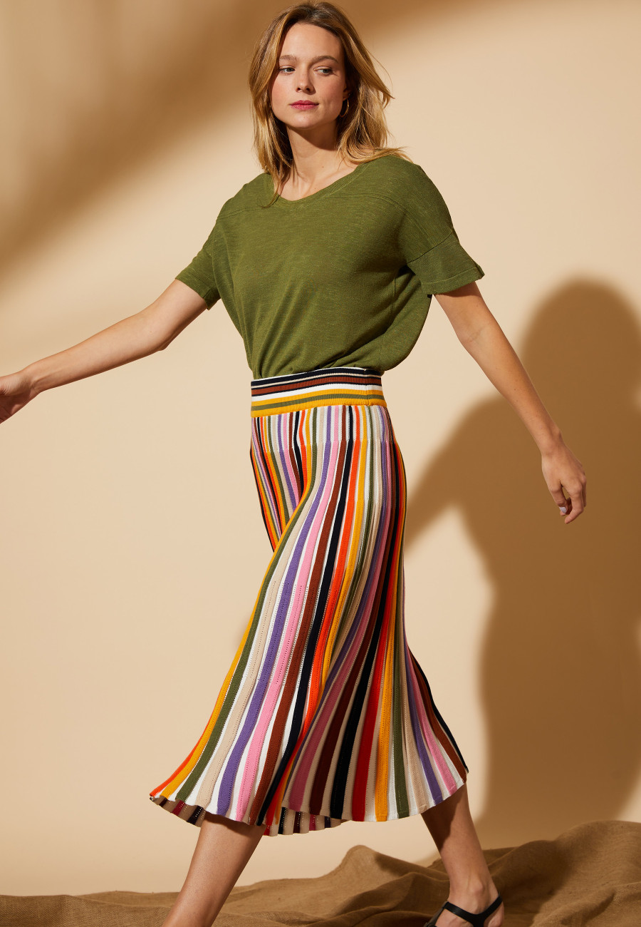 Camiseta ampla en lin flammé - Pavot