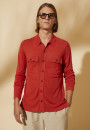 Chemise boutonnée en lin flammé - Randy 8081 epice - 20 Rouge foncé