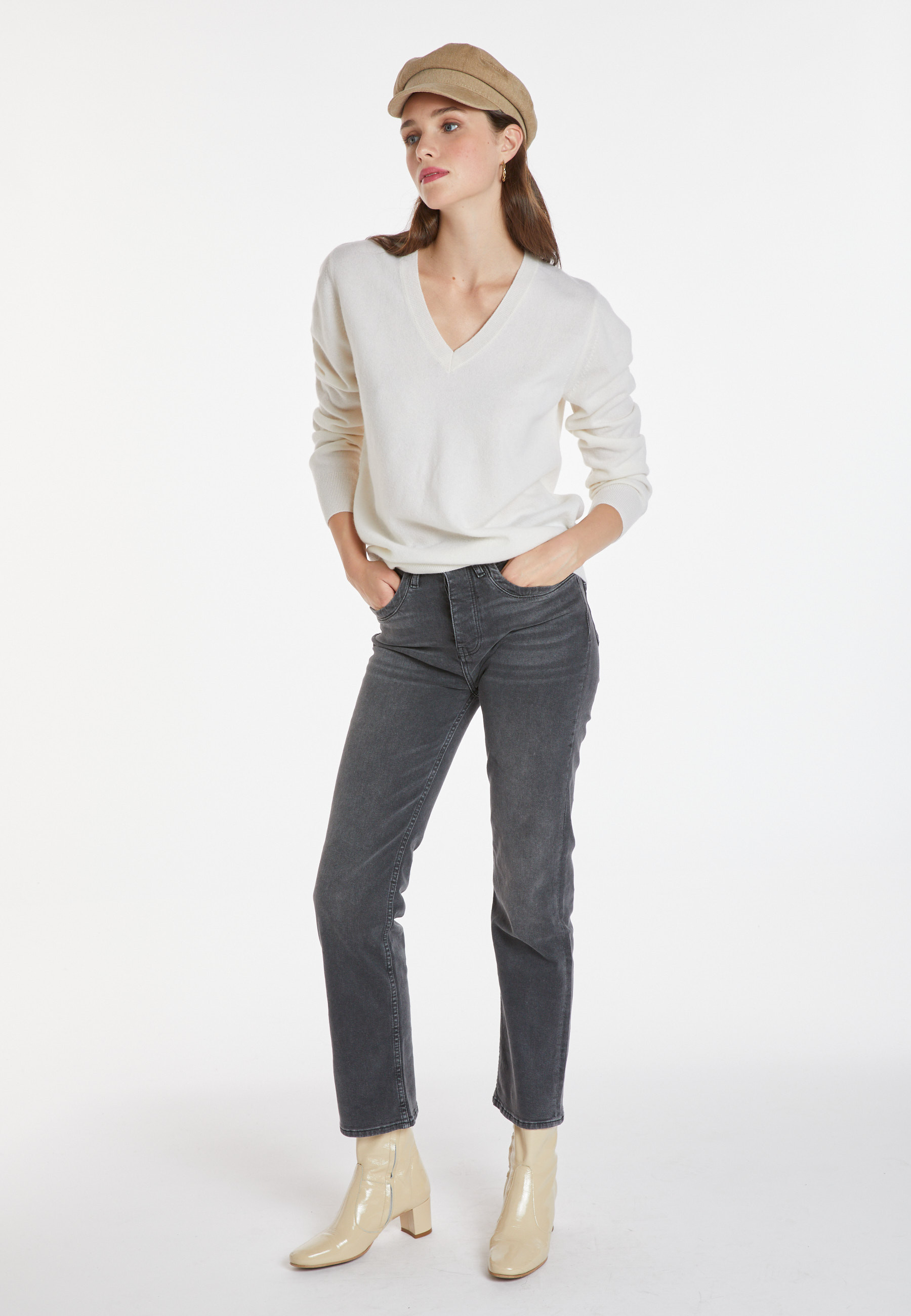 Pull col V en cachemire - Abel 8201