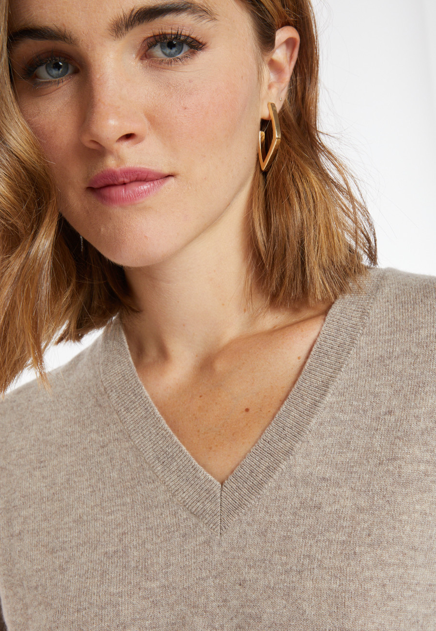 Suéter de cashmere com decote em V - Abel