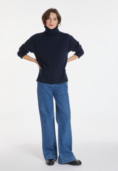Turtleneck sweater with cashmere slits - Adena