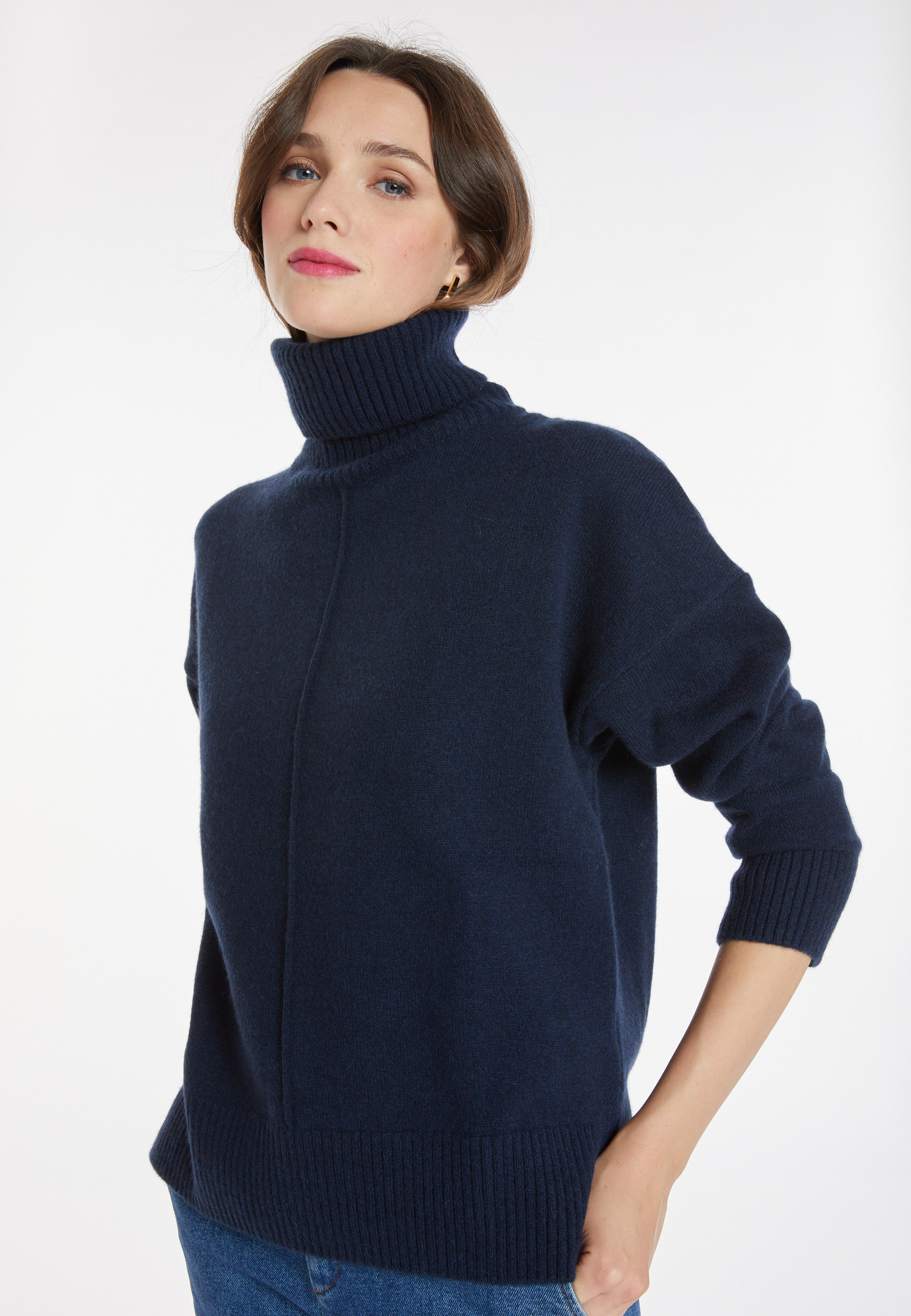 Turtleneck sweater with cashmere slits - Adena