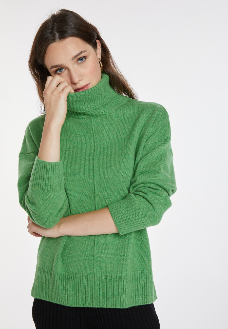 Turtleneck sweater with cashmere slits - Adena