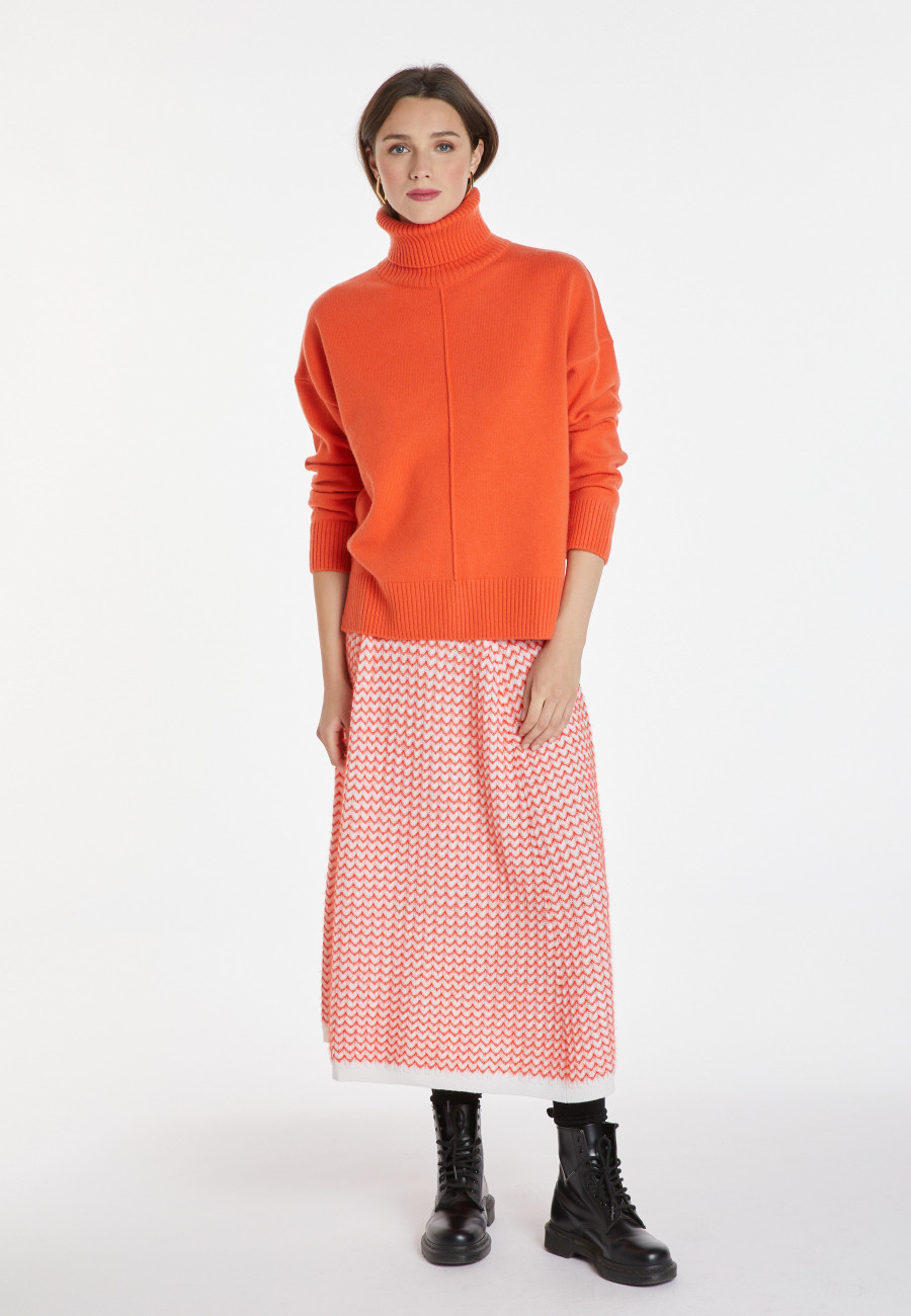 Turtleneck sweater with cashmere slits - Adena