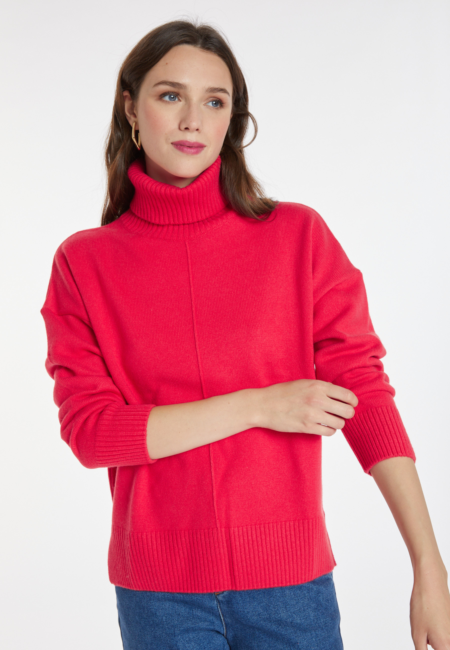 Turtleneck sweater with cashmere slits - Adena