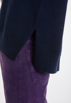 Loose sweater with V-neck slits in cashmere - Alienor