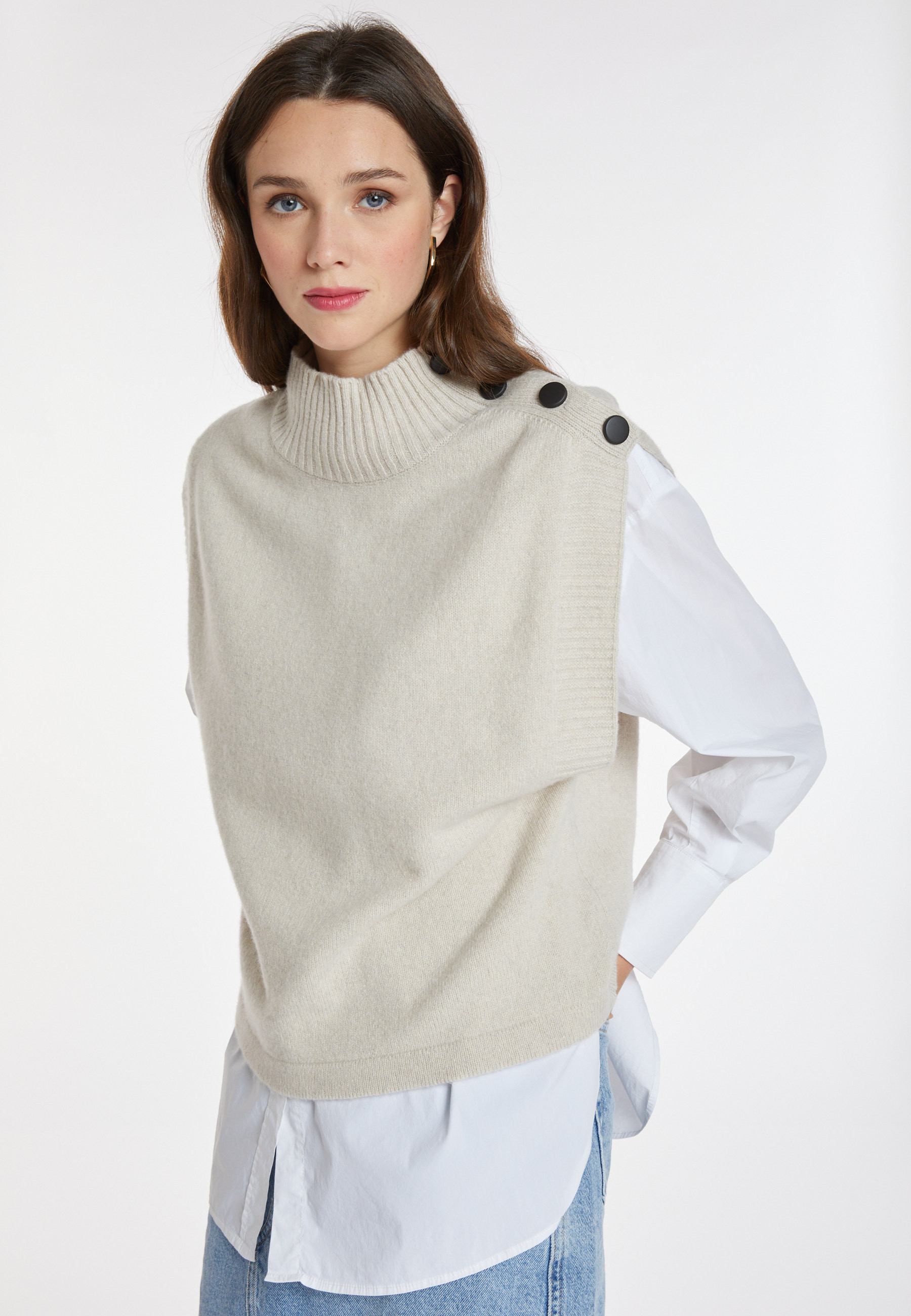 Pull sans manches en cachemire et laine - Anika 8201