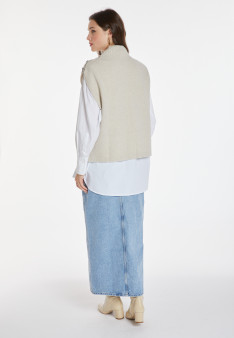 Pull sans manches en cachemire et laine - Anika 8201