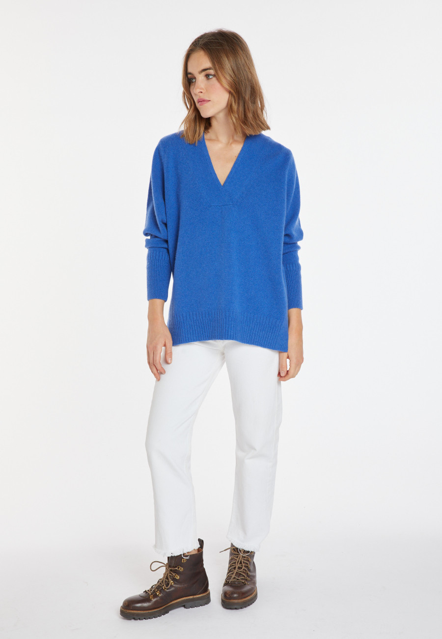 Loose-fitting V-neck cashmere and wool sweater - Chloé