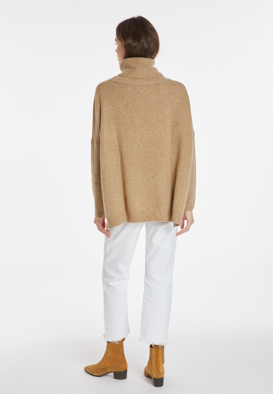 Suéter de gola alta de lã e cashmere - Clara