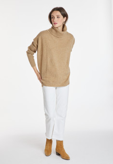 Loose-fitting turtleneck sweater in wool and cashmere - Clara