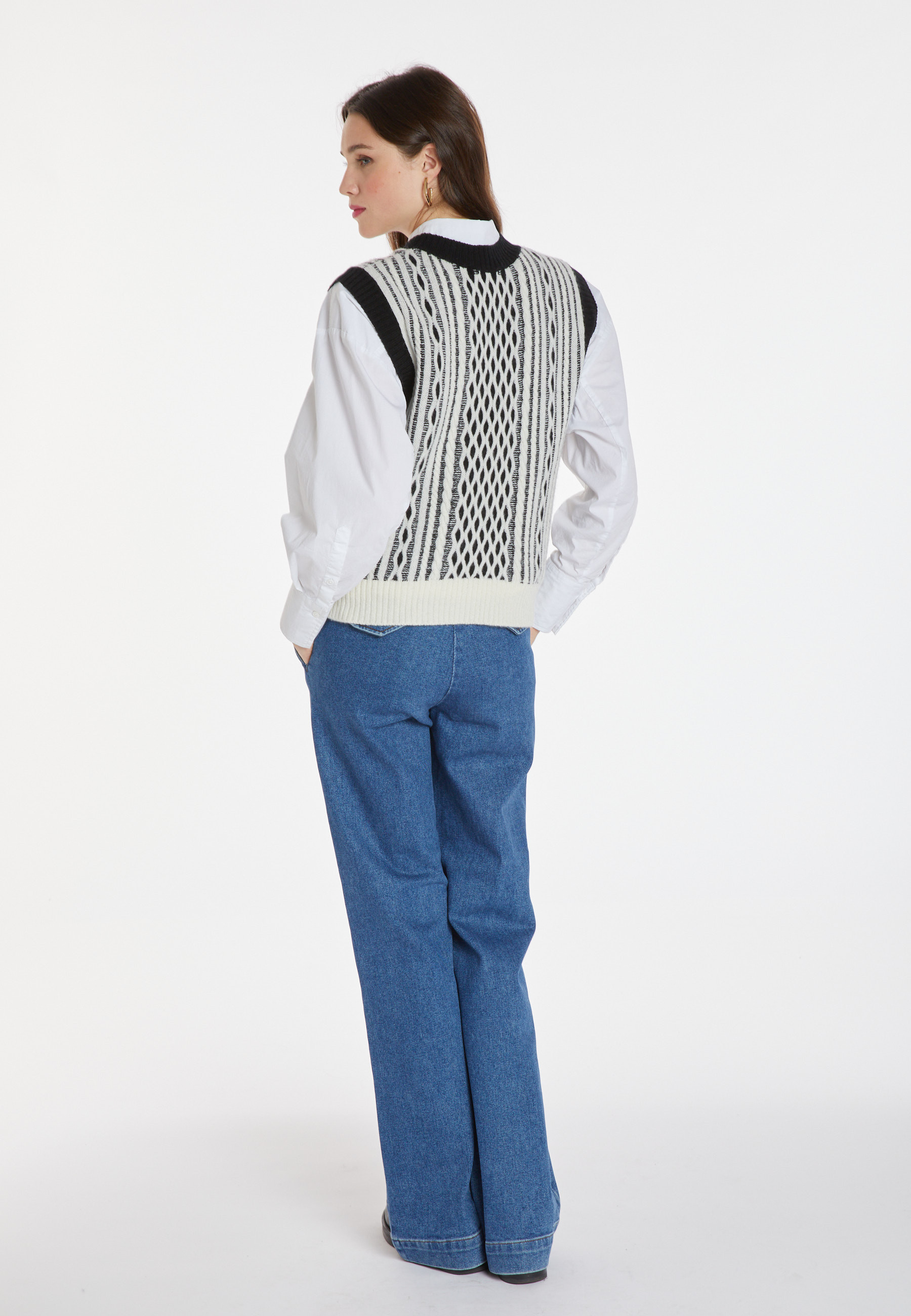 Pull sans manches en laine et cachemire - Clotilde 8349