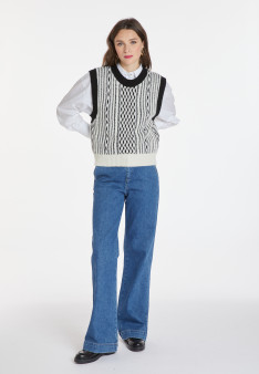 Pull sans manches en laine et cachemire - Clotilde 8349