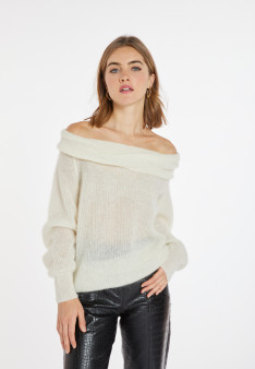 Pull en mohair à encolure bardot - Caelie 8201