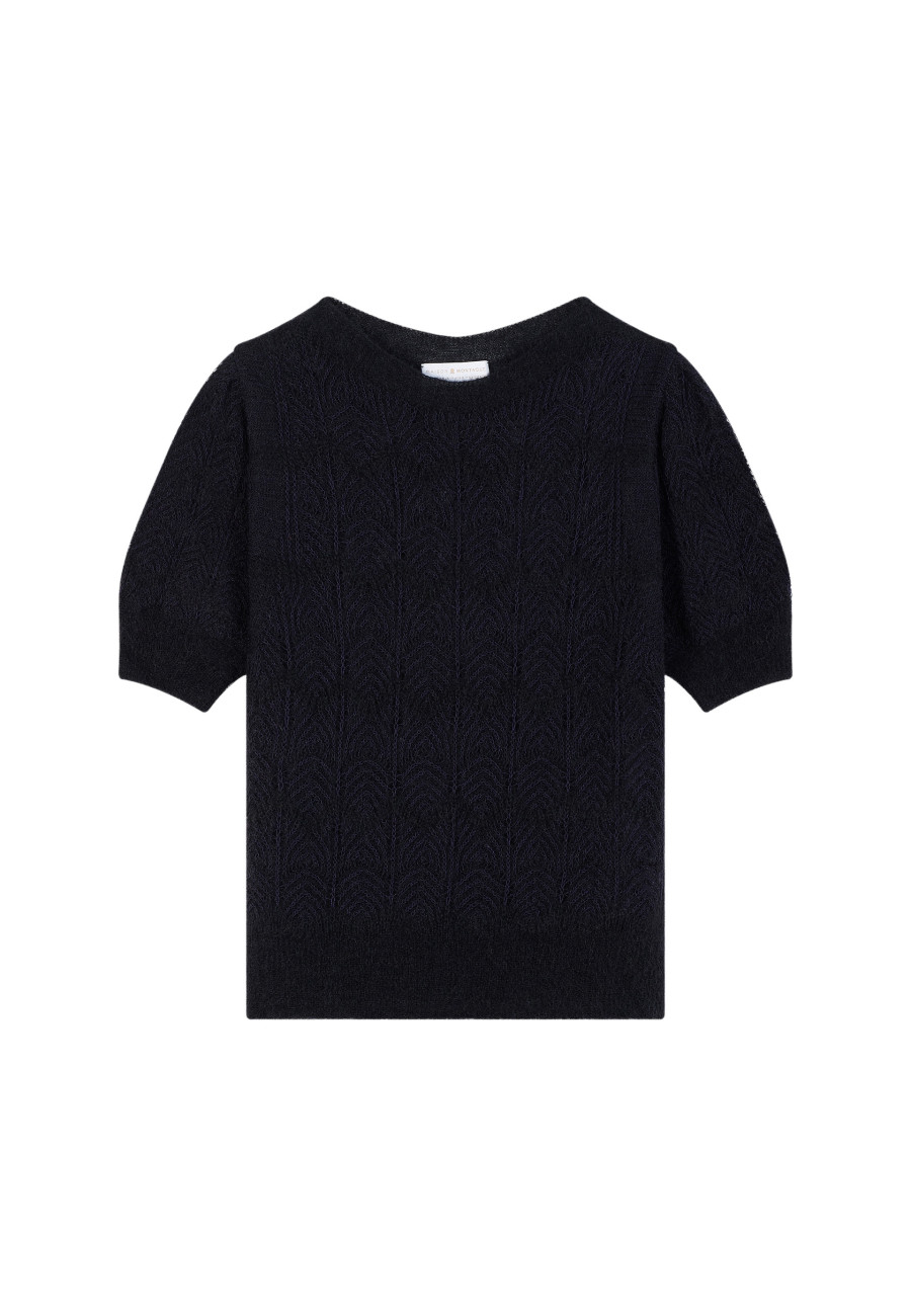 Short-sleeved mohair balloon sweater - Cosmos