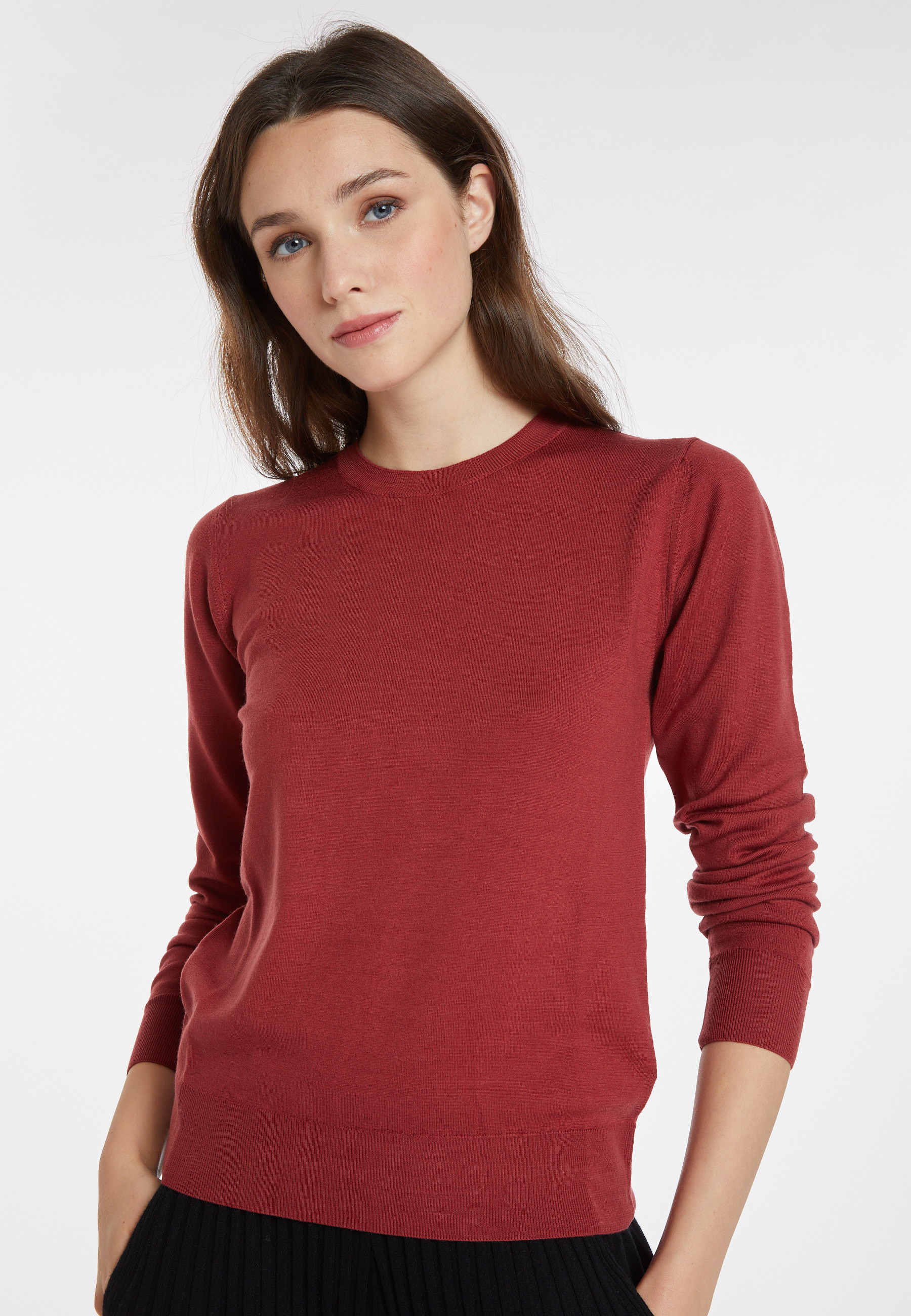 Pull col rond en laine mérinos - Asena 8231