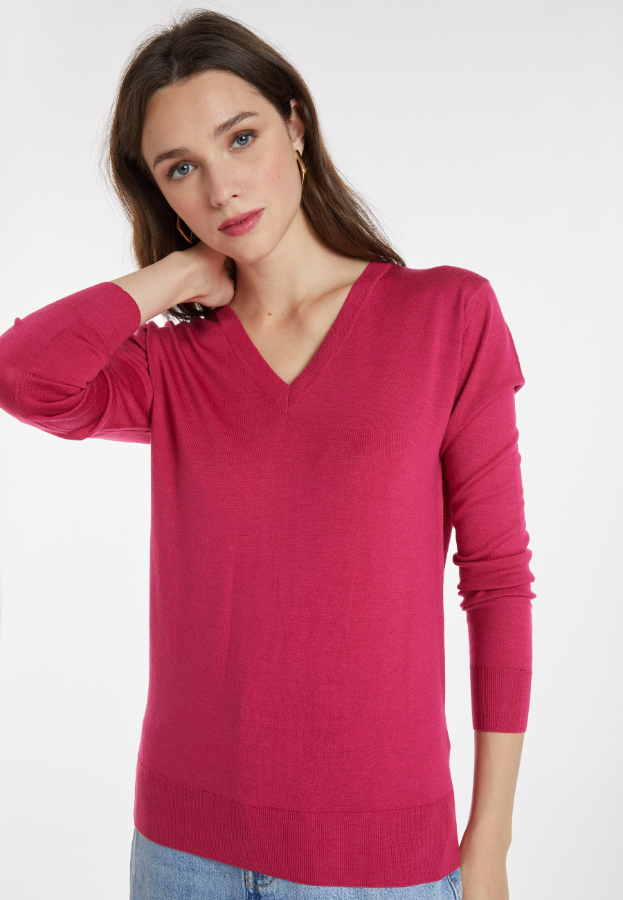 Merino wool V-neck sweater - Arya