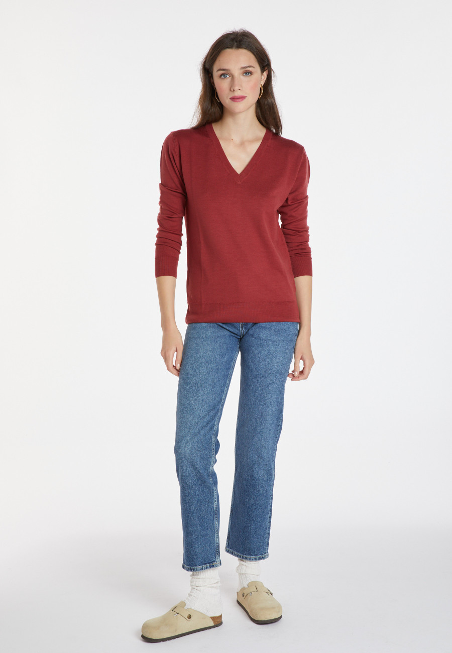 Merino wool V-neck sweater - Arya