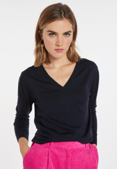 Pull col V en laine mérinos - Arya 8240