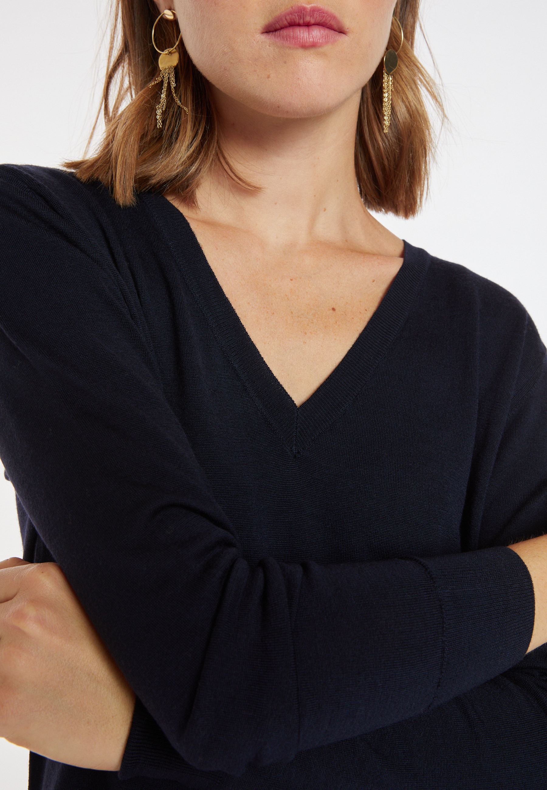 Merino wool V-neck sweater - Arya