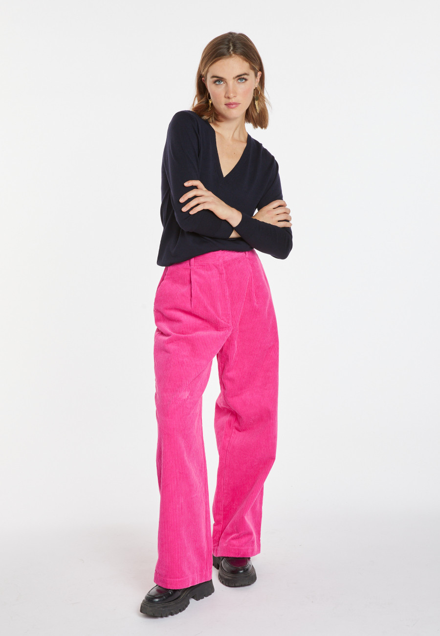 Suéter de lã merino com decote em V - Arya