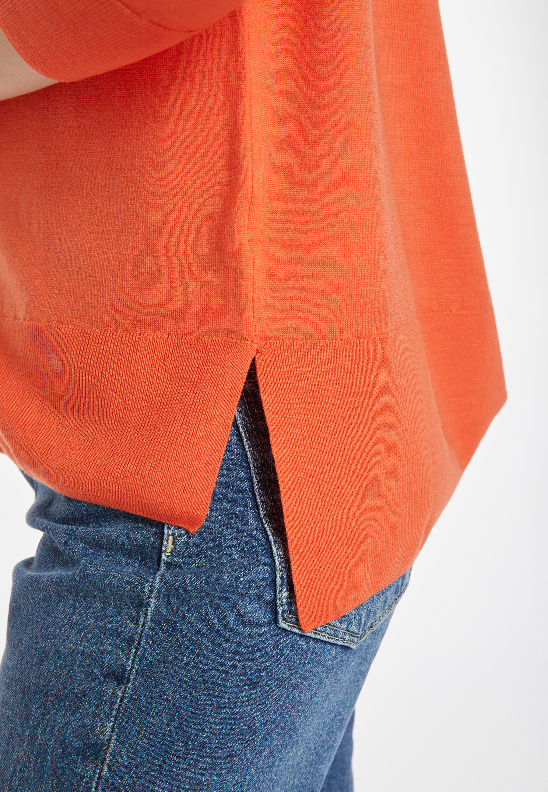 Slit turtleneck sweater in merino wool - Amy