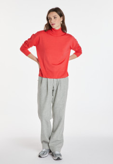 Slit turtleneck sweater in merino wool - Amy