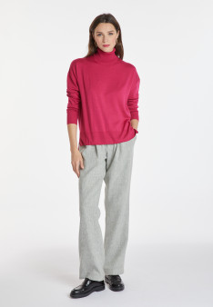 Pull col roulé à fentes en laine mérinos - Amy 8292