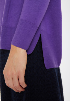 Slit turtleneck sweater in merino wool - Amy