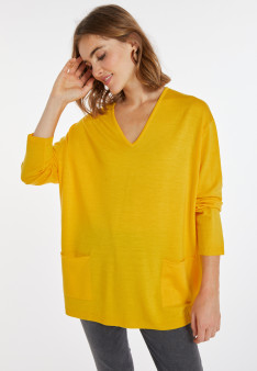 Loose-fitting merino wool sweater with pockets - Albertine