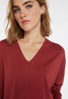 Loose-fitting merino wool sweater with pockets - Albertine