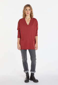 Loose-fitting merino wool sweater with pockets - Albertine