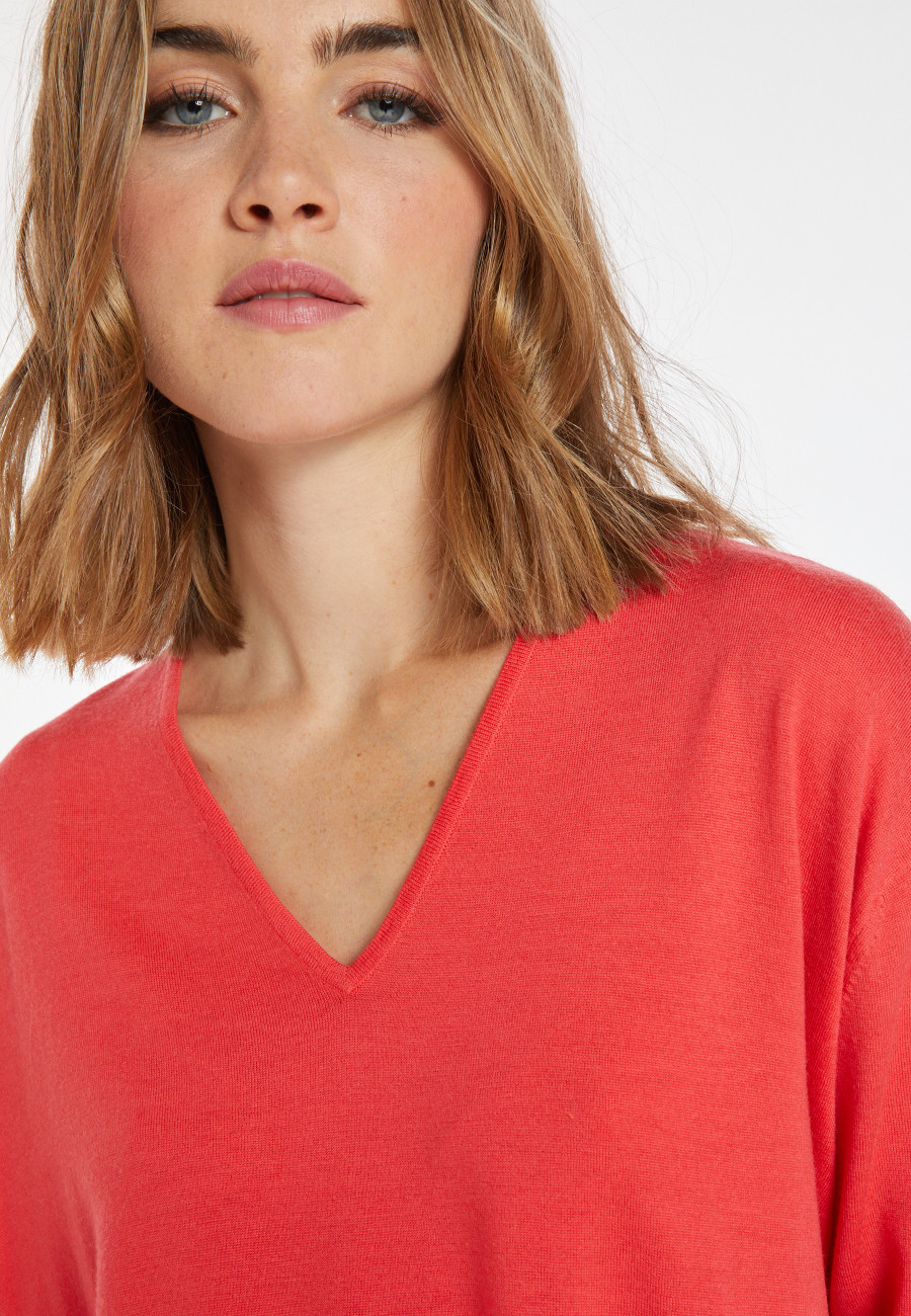 Loose-fitting merino wool sweater with pockets - Albertine