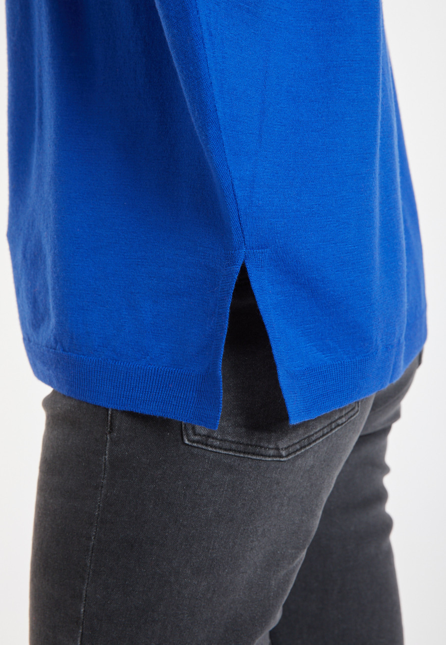 Suéter folgado de lã merino fina - Azel