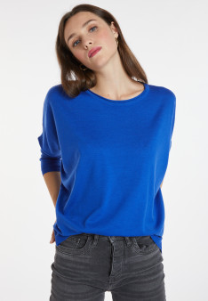 Loose-fitting round-neck sweater in merino wool - Azel