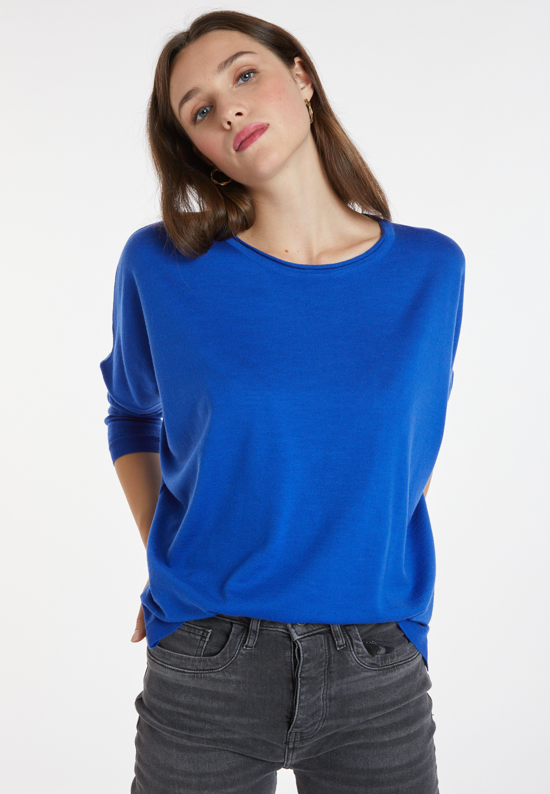 Loose-fitting round-neck sweater in merino wool - Azel