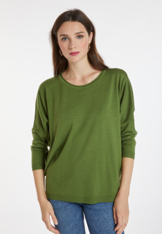 Loose-fitting round-neck sweater in merino wool - Azel