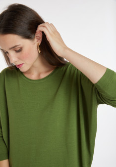 Pull ample col rond en laine mérinos - Azel 8252