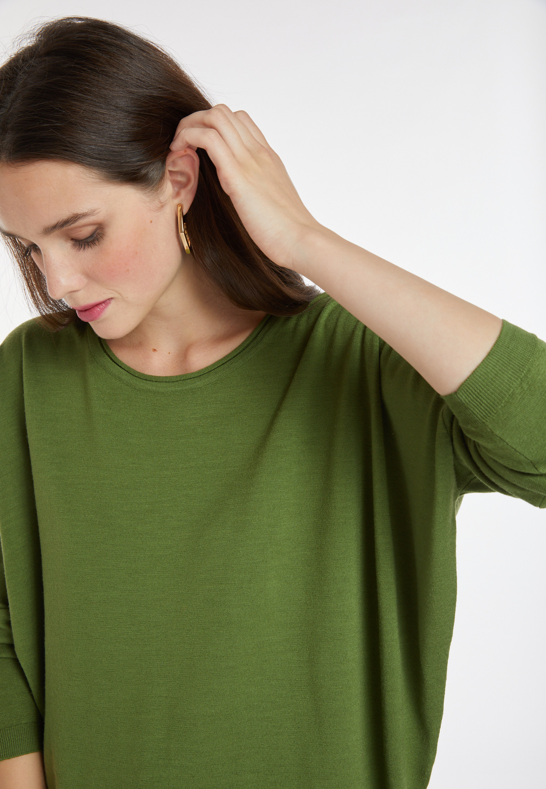 Pull ample col rond en laine mérinos - Azel 8252