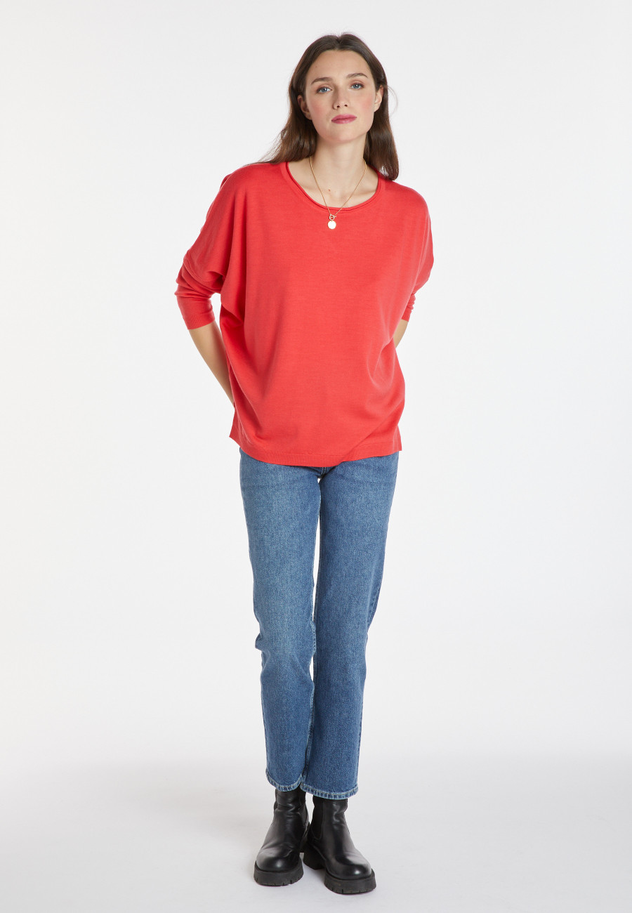 Loose-fitting round-neck sweater in merino wool - Azel