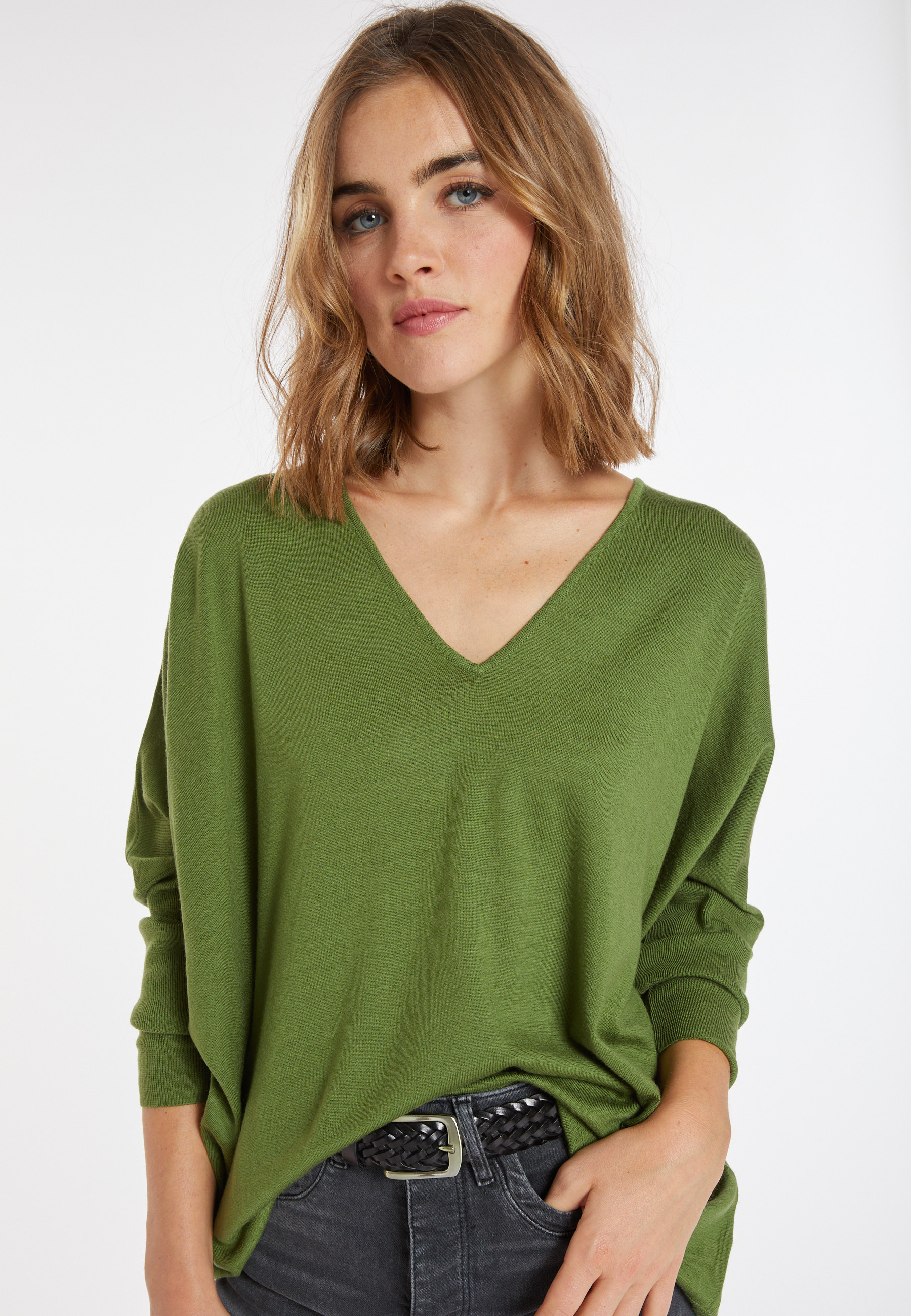 Merino wool bat-sleeve sweater - Boxe