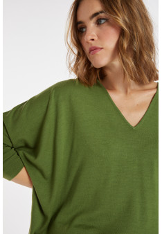 Merino wool bat-sleeve sweater - Boxe