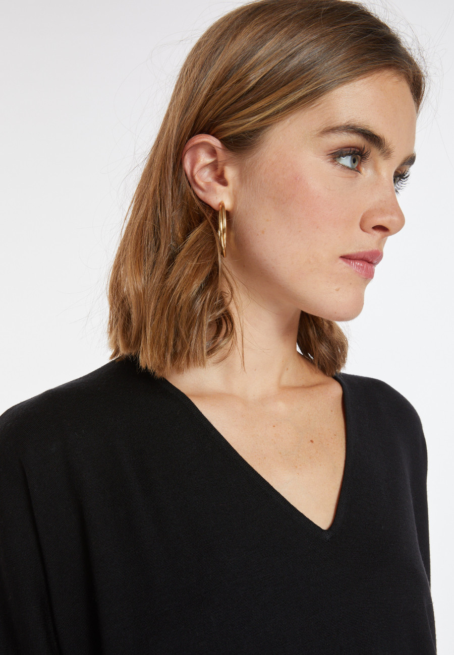 Merino wool bat-sleeve sweater - Boxe