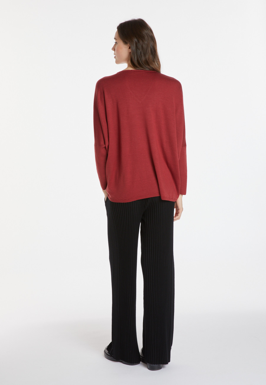 Merino wool bat-sleeve sweater - Boxe