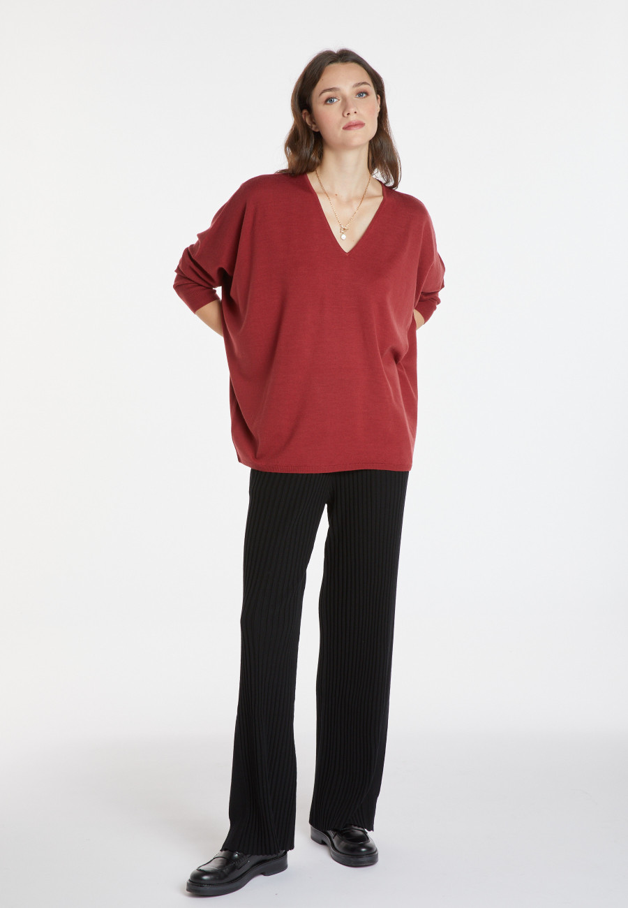 Merino wool bat-sleeve sweater - Boxe