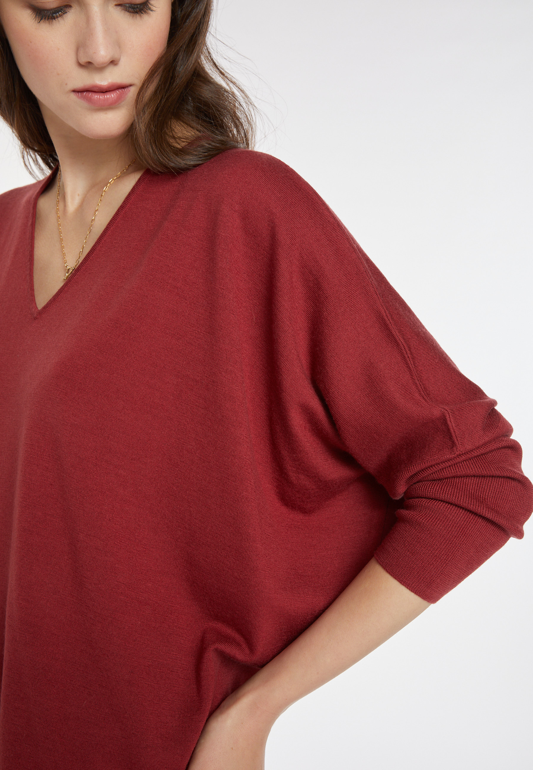 Pull manches chauve-souris en laine mérinos - Boxe 8231